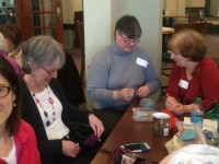 MIL Stitchers learn the magic loop technique on Feb 7, 2015