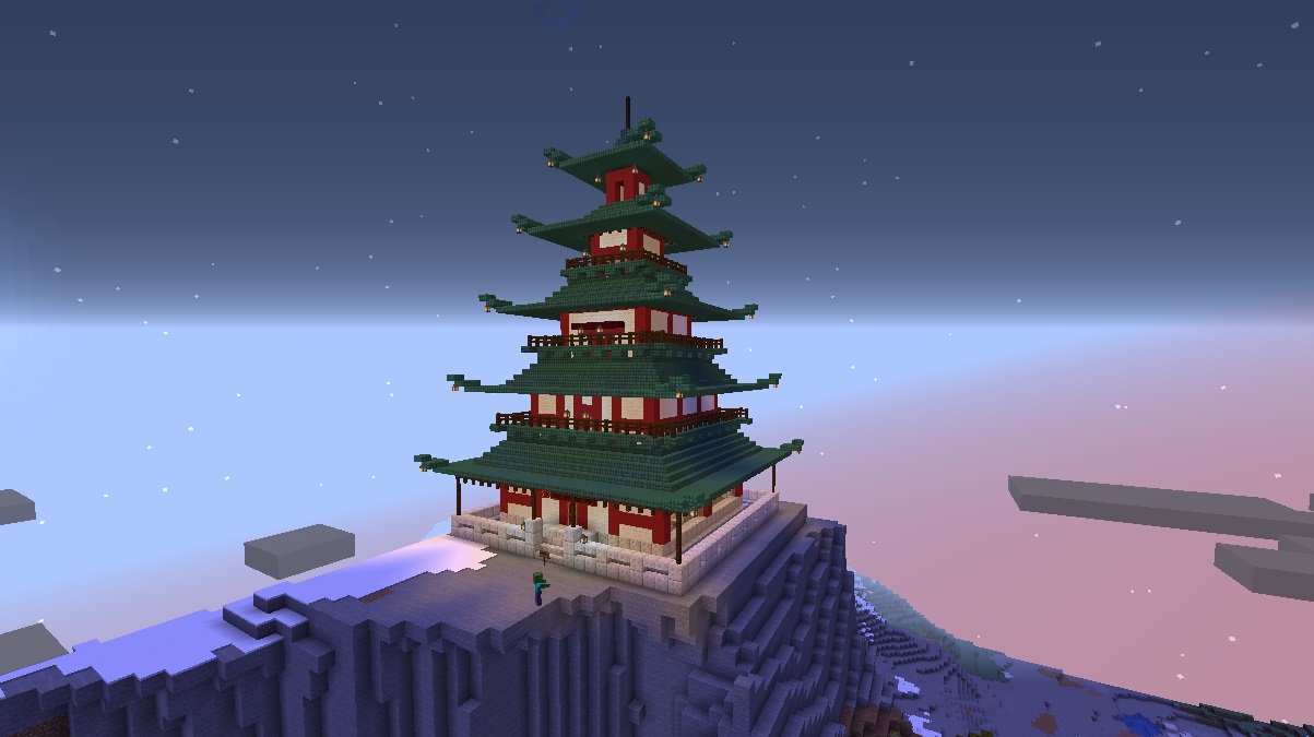 Minecraft pagoda - Morse Institute Library, Natick, MA